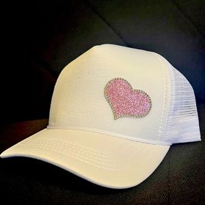 Valentines Day Heart Glitter Trucker Hat